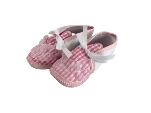 Babyschuhe rosa kariert