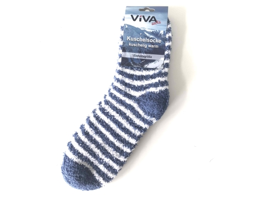 Kuschelsocken blau/weiss