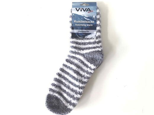 Kuschelsocken Grau/Weiß